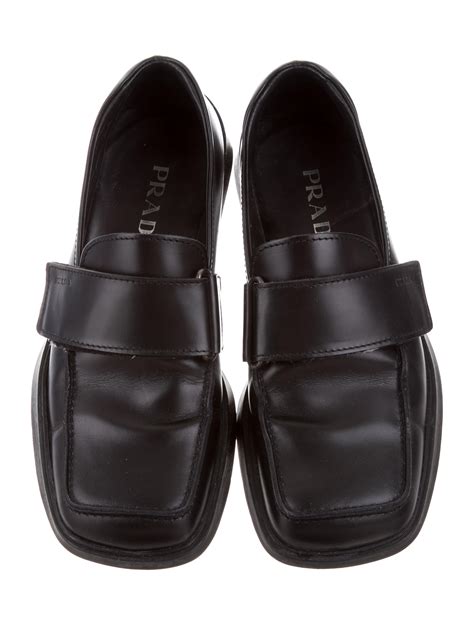 brown loafer square toe prada|Prada ladies loafers.